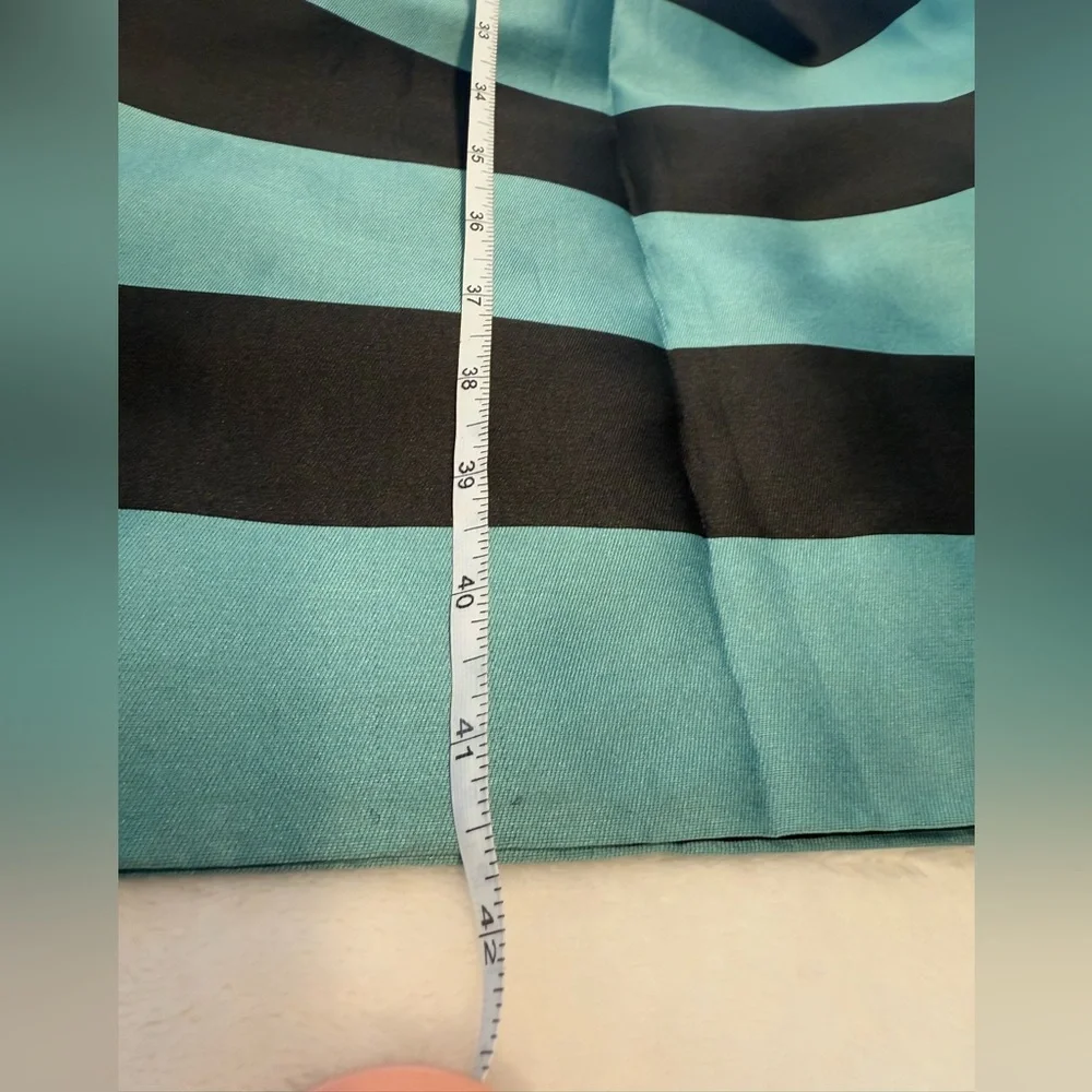 Leifsdottir Black and Teal Striped Midi Dress - Picture 11 of 15